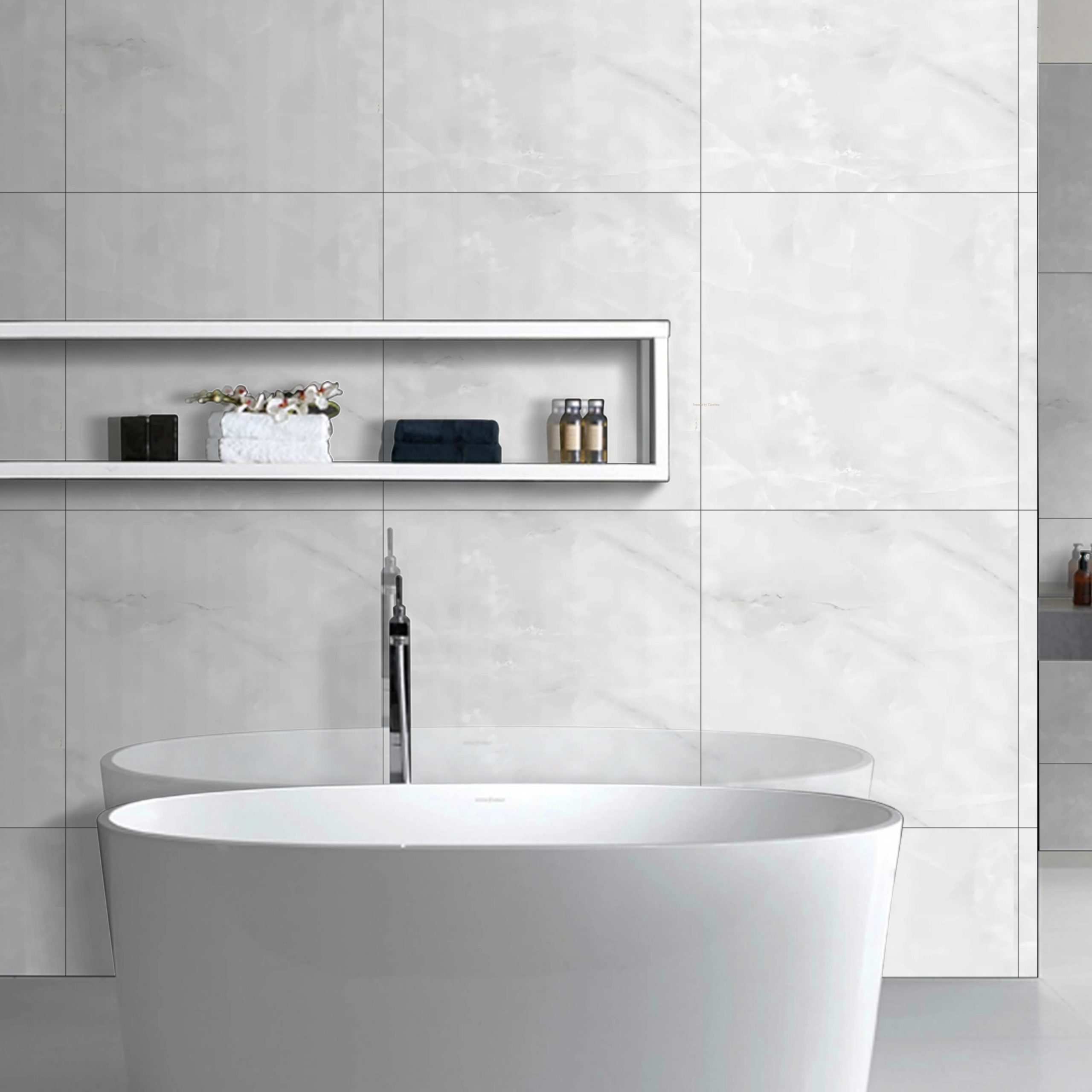 Archi Grey Onyx Gloss Porcelain 60X60cm Tile - Image 1