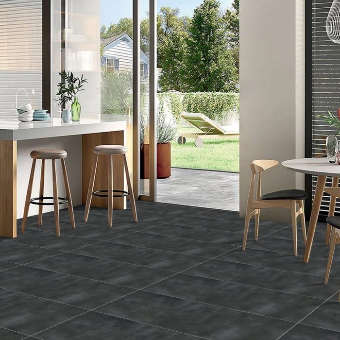 London Anthracite Sugar Finish Stone Effect Ceramic Rectified Tiles - Image 1