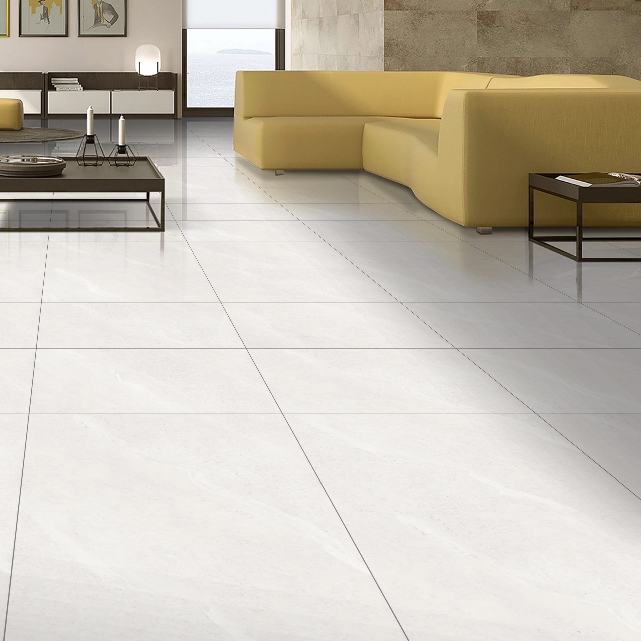Alpine_White_Gloss_Porcelain_60x60cm_Wall_and_Floor_Tiles_1 Northstone White Gloss Porcelain 60x60cm Tiles - Image 1