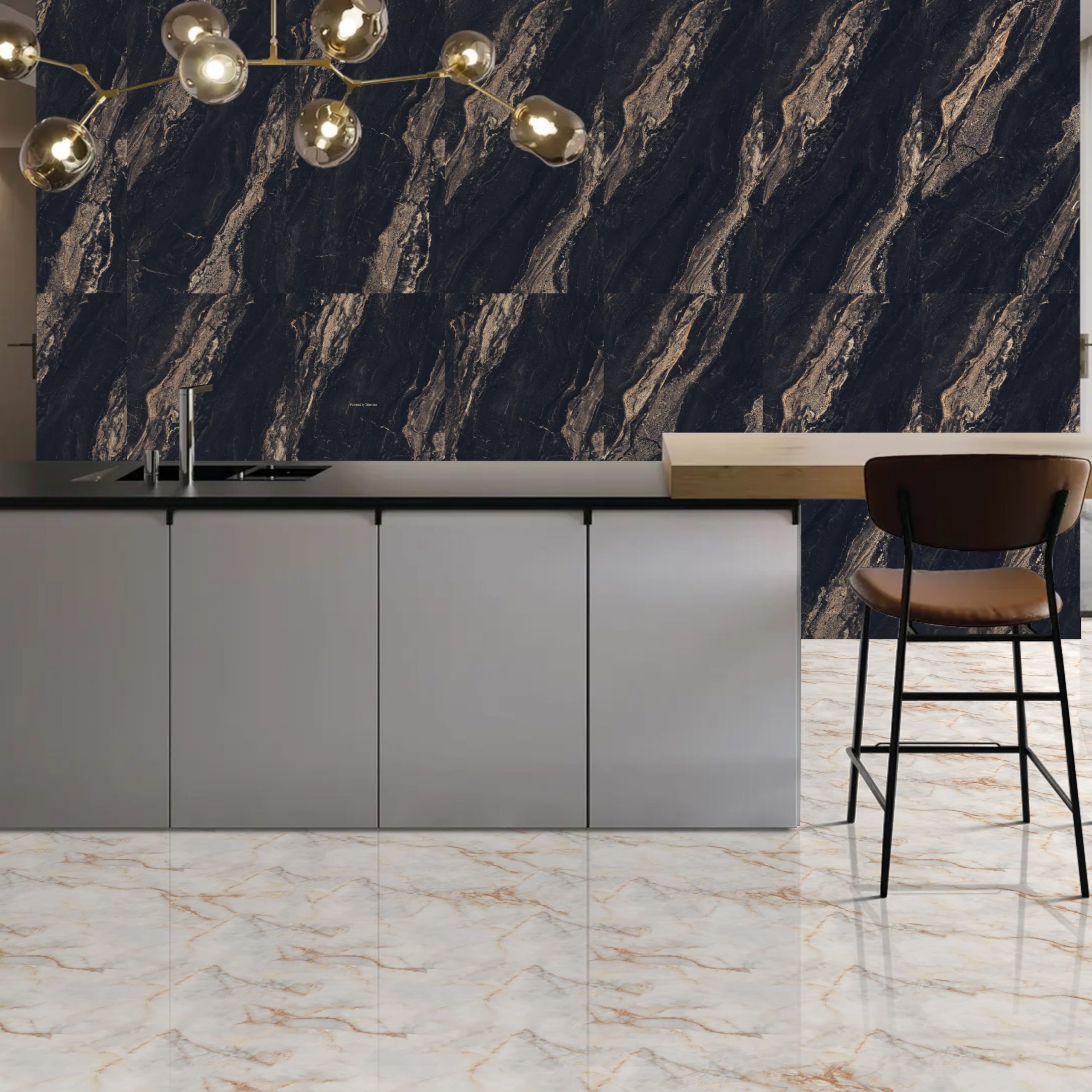 Robin Black Sugar Effect Porcelain 60x120cm Tiles - Image 1