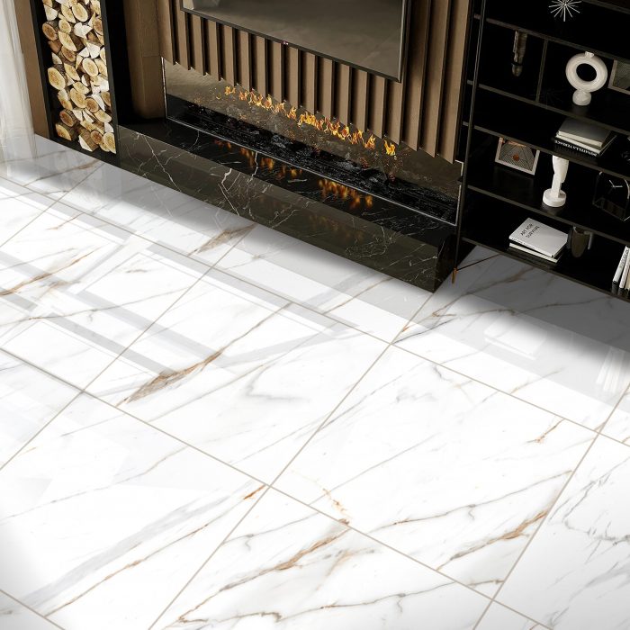 Canna White Porcelain 60x60cm Tiles - Image 1