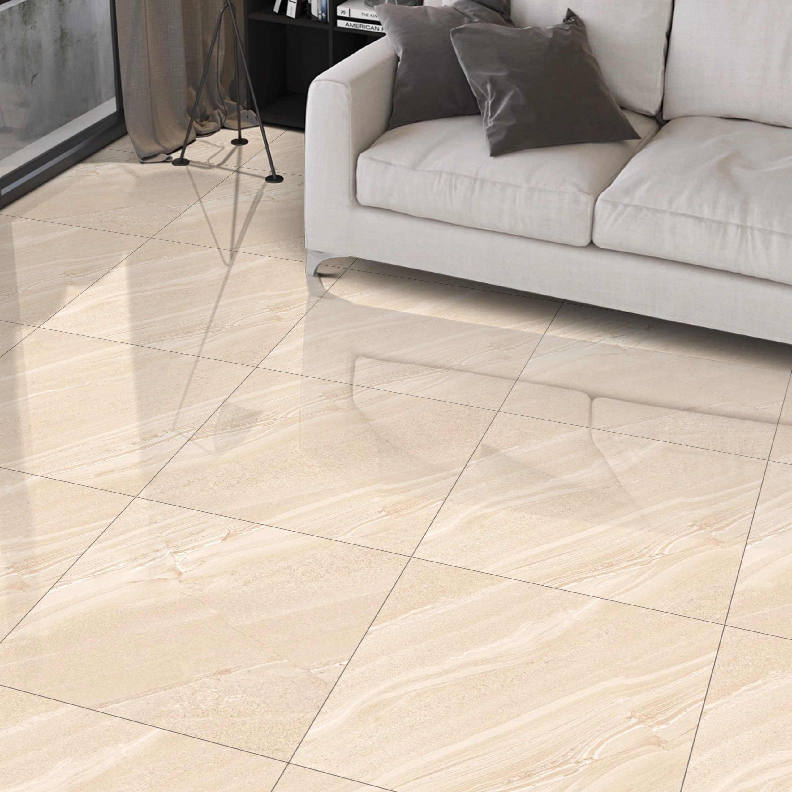 Zaha Creama 60x60cm Gloss Tiles - Image 1