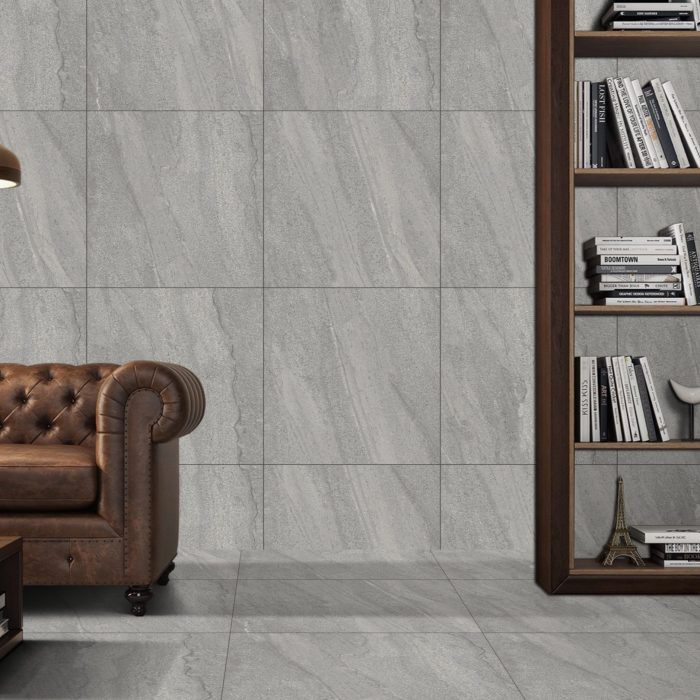 Desert Dark Grey Sugar Finish Porcelain 60x60cm Tiles - Image 1