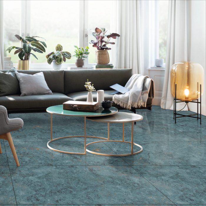Da Vinci Marble High Gloss Blue Porcelain 60x120cm Tiles - Image 1