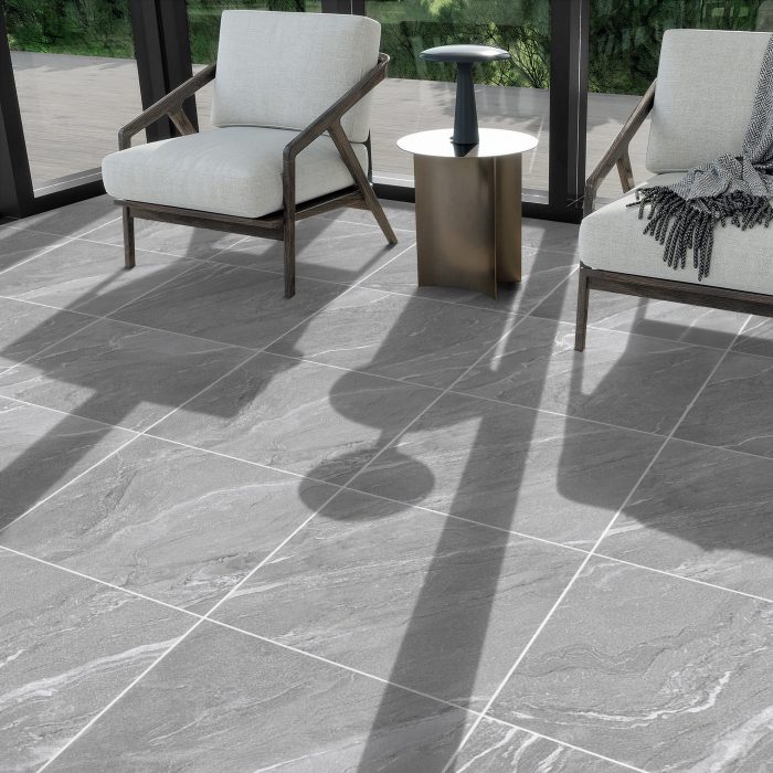 London Grey Matt Porcelain Tiles 60x60cm - Image 1