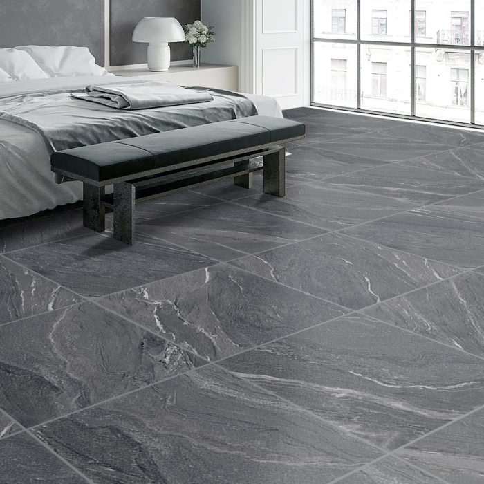 London Nero Matt Porcelain Tiles 60x60cm - Image 1