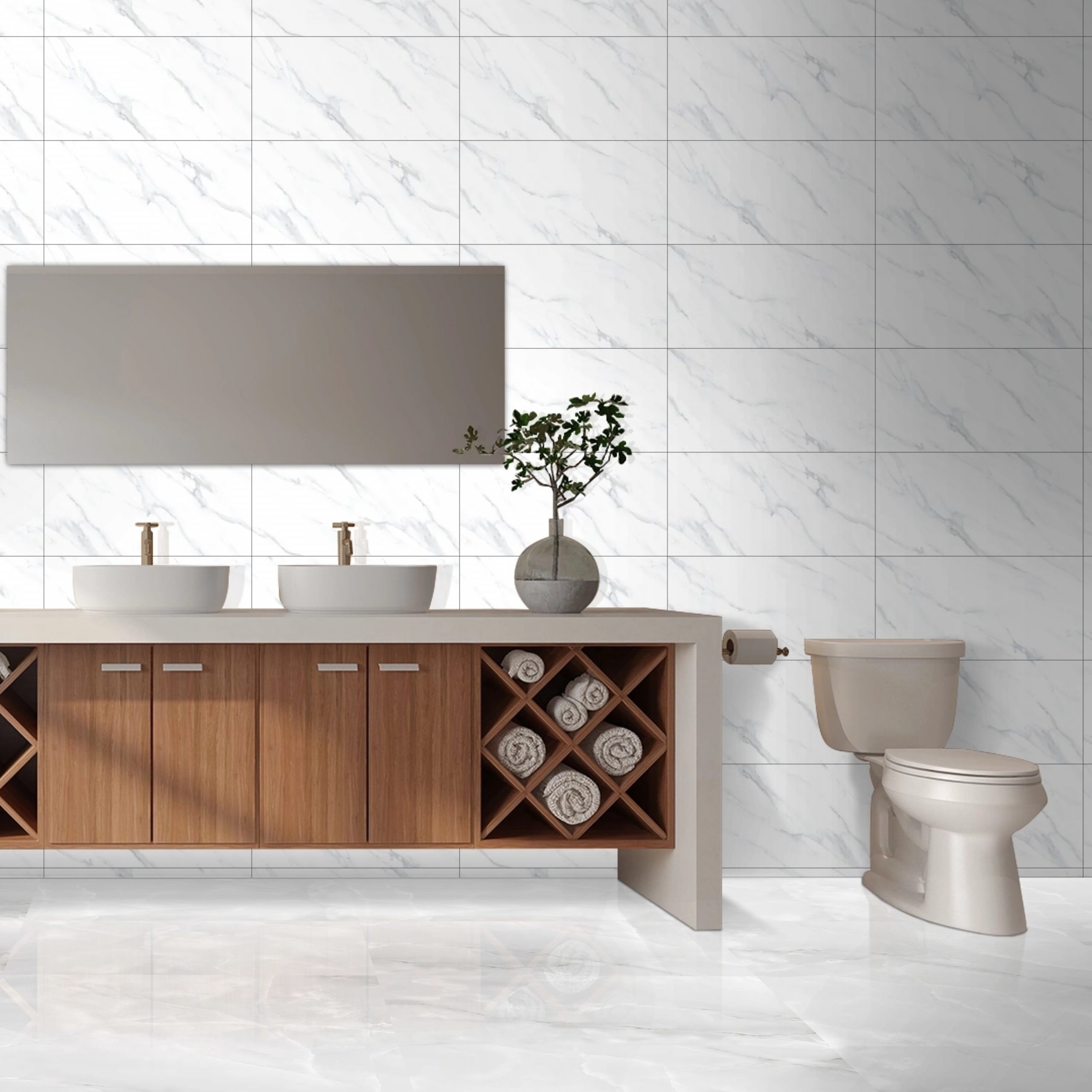 Mirage_Pearl_Gloss_30X60cm_Bathroom_Kitchen_Wall_Floor_Tile_4 Satwario Pearl Gloss 30X60cm Ceramic Tile - Image 1