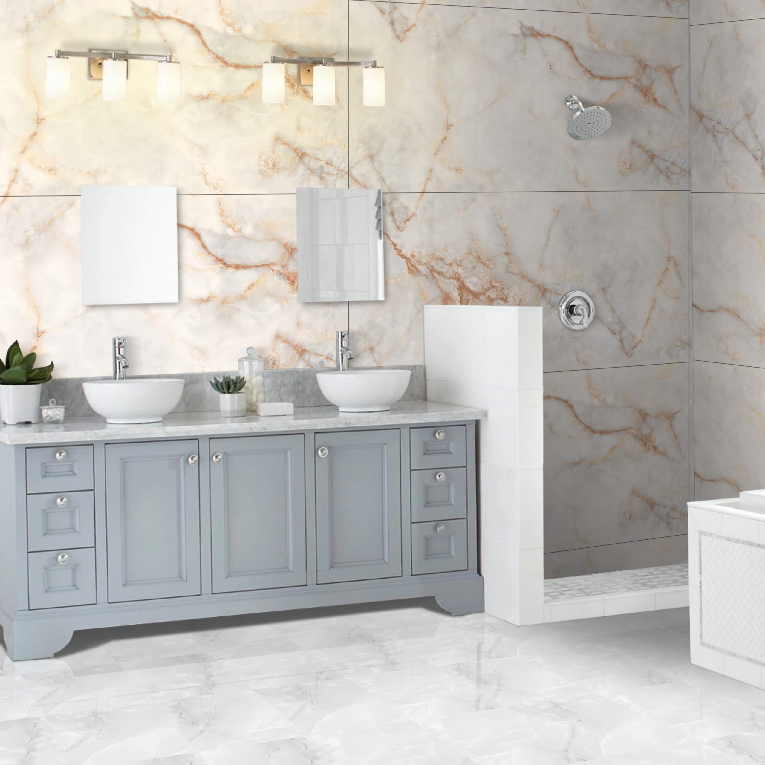 Onyx_Gold_Onyx_Gloss_Porcelain_60x120cm_Wall_and_Floor_Tiles_3 Golden Onyx Gold Gloss Porcelain 60x120cm Tiles - Image 1