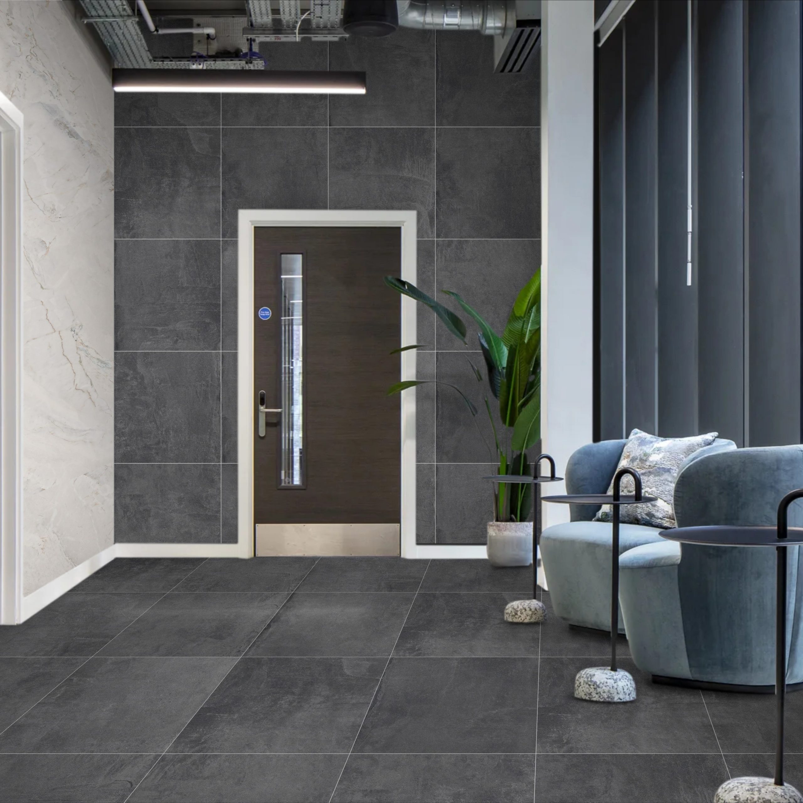 Slate_Anthracite_Sugar_Effect_Porcelain_60x60cm_Wall_and_Floor_Tile_3 Avallon Nero Sugar Effect Porcelain 60x60cm Tile - Image 1