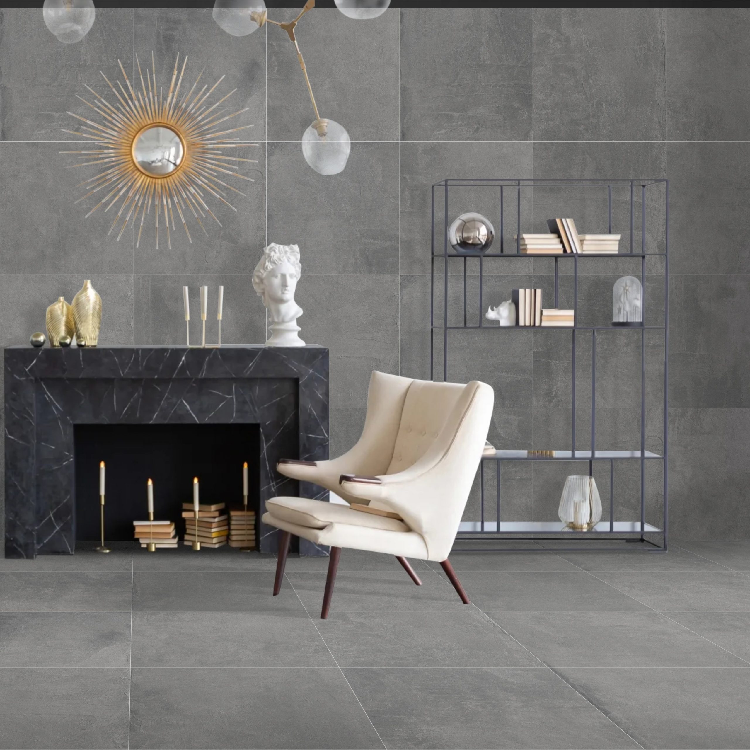 Slate_Ash_Grey_Grey_Sugar_Effect_Porcelain_60x60cm_Wall_and_Floor_Tile_1 Avallon Grey Sugar Effect Porcelain 60x60cm Tile - Image 1