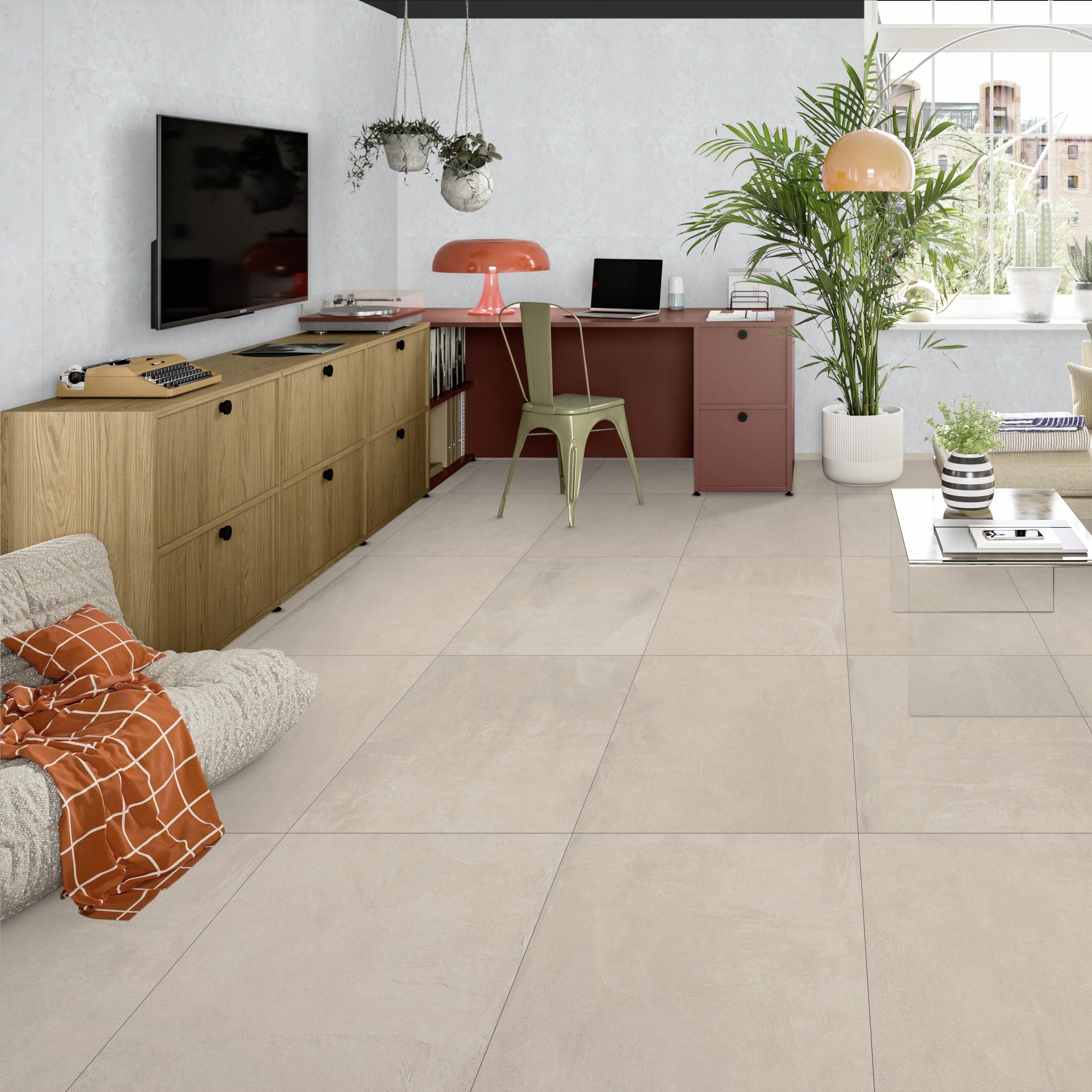 Slate_Beige_Sugar_Effect_Porcelain_60x60cm_Wall_and_Floor_Tile_1 Avallon Beige Sugar Effect Porcelain 60x60cm Tile - Image 1