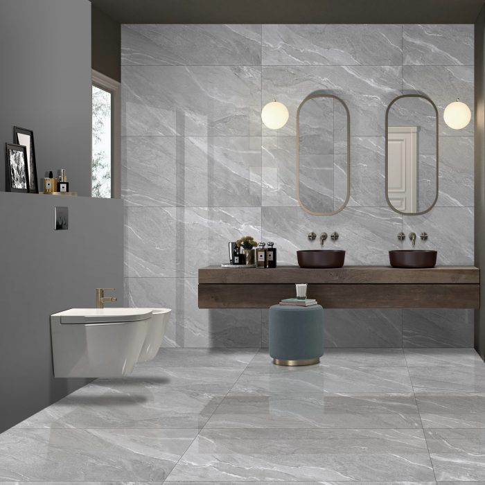 London Grey Gloss Porcelain 60x120cm Tiles - Image 1