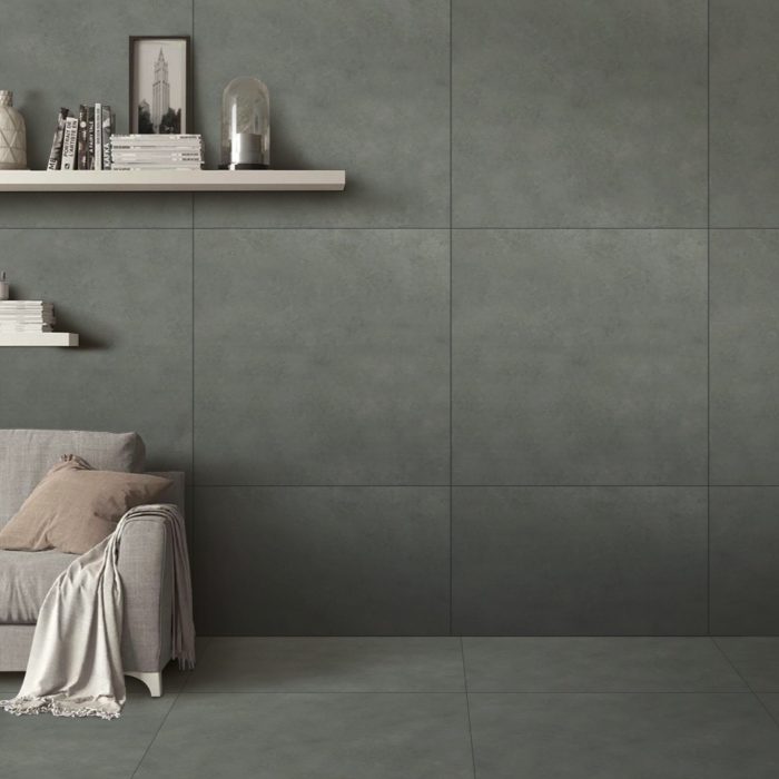 Neutra Nero Concrete Effect Porcelain 60x60cm Tile - Image 1