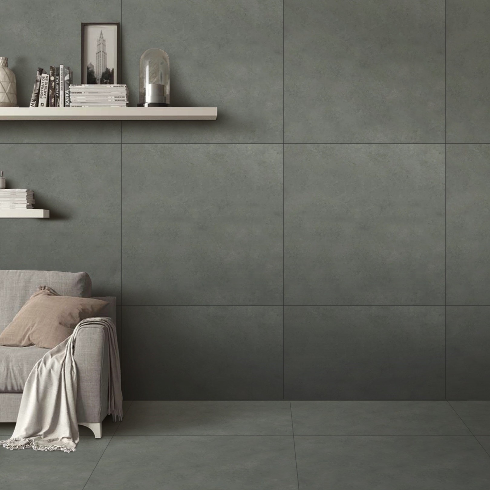 nerotile60x602_1080xSize__600mm_x_600mmType__Matt_Surface__Wall_nerotile60x602_1080xSize__600mm_x_600mmType__Matt_Surface__Floor_By_Tiles_for_Ever_1_6bd569c6-e340-4722-8248-019ea8cdf0a5 Neutra Nero Concrete Effect Porcelain 60x60cm Tile - Image 1