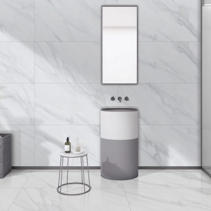 Satvario Pearl Marble Effect Gloss Porcelain 60x120cm Tiles